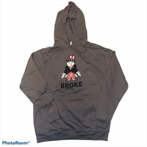 Uncle Sam - Monopoly ‘BROKE’ Pouch Gray Hoodie